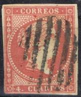 Sello 4 Cuartos Isabel II 1856, VARIEDAD Impresion, Num 48 º - Usados