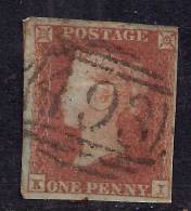 GB 1841 QV 1d Penny Red IMPERF Blued Paper Stamp (K & I ) PMK 493 ( K704 ) - Oblitérés