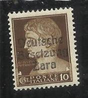 ZARA OCCUPAZIONE TEDESCA 1943 ITALY OVERPRINTED  SOPRASTAMPATO ITALIA CENTESIMI 10 MNH - Occ. Allemande: Zara