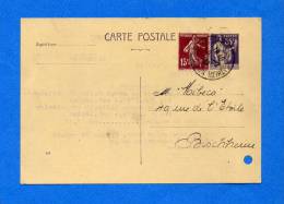 CARTE POSTALE PAIX 55c Violet  + Complément  à 15C Date 830 - Ct De STRASBOURG  CATHEDRALE -Repiquage DROGUERIE St MARC - Cartes Postales Repiquages (avant 1995)