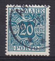 Denmark Porto Postage Due 1921 Mi. 14     20 Ø Ziffern Und Vier Kronen, Glatter Grund - Postage Due