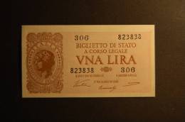 BANCONOTA 1 LIRA BIGLIETTO DI STATO FDS PERFETTO - 1.000 Lire