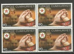 Turkey; 2011 90th Anniv. Of Social Services And Child Protection Society (Block Of 4) - Unused Stamps
