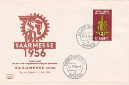 MARCOPHILIE , SAAR, 1956  COVER LETTRE,  FDC, Mi 368/ 4040 - Covers & Documents