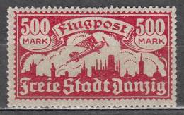 Germany Danzig 1923 Mi# 137 Flugpost Air Mail MH * - Mint