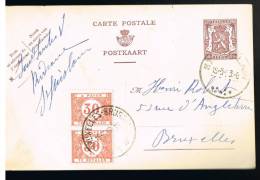 C881 - Carte N° 130 FN Oblitérée St-Ghislain, Taxée - Tarjetas 1934-1951