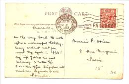 1 1/2 P OBL ONDULÉE PAQUEBOT DE MARSEILLE-GARE 1933 CARTE DU RMS CARTHAGE - Briefe U. Dokumente