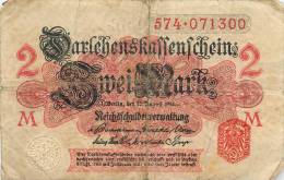 Billet Réf 211. Allemagne - 2 Mark - Zu Identifizieren