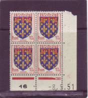 N° 899 - 10c Blason De L'ARTOIS - B De A+B - 1° Tirage Du 2.5.51 Au 16.5.51 - 8.05.1951 - - 1950-1959