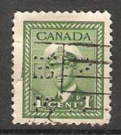 Canada  1942 War Effort  (o)  Perfin OHMS - Perforés