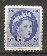 Canada  Queen Elizabeth II  (o)  Optd. G - Overprinted
