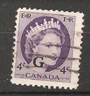 Canada  Queen Elizabeth II  (o)  Optd. G - Overprinted