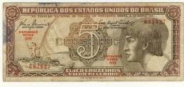 BILLET # BRESIL # 1961/ 1962 # 5  CRUZEIROS  #  CIRCULE - Brésil