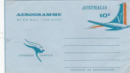 Australia   1967  A 27 10c Tail Of Plane Unused Aerogramme - Aérogrammes