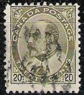 Edward VII De 1903: 20c Vert-olive Michel-No.82 O (cote 36.00 Euro) - Usados