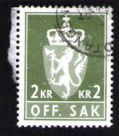 NORVEGE Oblitération Ronde Used Stamp 2 KR OFF. SAK - Errors, Freaks & Oddities (EFO)