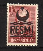 TURCHIA - 1956/57 YT 37 * SERVICE - Dienstmarken