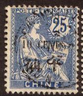 China France P.O. 1907 10c On 25c  VFU - Autres & Non Classés