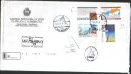 San Marino 1999 Busta FDC 50 Consiglio Di Europa - 150 Rep.Romana - 125 UPU    ° VFU - Oblitérés