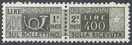 1955-79 ITALIA PACCHI POSTALI STELLE 400 LIRE MNH ** - RR11277 - Postpaketten