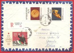 BULGARIA -  STORIA POSTALE - 1967 - RACCOMANDATA SOFIA  - GROSSETO - Storia Postale