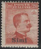 ITALIA 1917 (EGEO/SIMI) - Yvert #9 - MLH * - Egée (Simi)