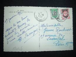 CP TP BLASONS CONSTANTINE 10F + ORAN 2F OBL. 15-1-1952 BONE CONSTANTINE - Storia Postale