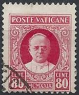 1929 VATICANO USATO CONCILIAZIONE 80 CENT - VTU008-11 - Gebraucht