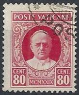 1929 VATICANO USATO CONCILIAZIONE 80 CENT - VTU008-12 - Gebraucht