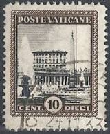 1933 VATICANO USATO GIARDINI E MEDAGLIONI 10 CENT - VTU015-2 - Gebraucht