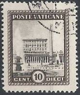 1933 VATICANO USATO GIARDINI E MEDAGLIONI 10 CENT - VTU015-3 - Gebraucht