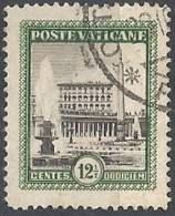 1933 VATICANO USATO GIARDINI E MEDAGLIONI 12 1/2 CENT - VTU016-4 - Gebraucht