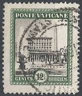 1933 VATICANO USATO GIARDINI E MEDAGLIONI 12 1/2 CENT - VTU016-5 - Gebraucht