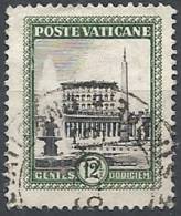 1933 VATICANO USATO GIARDINI E MEDAGLIONI 12 1/2 CENT - VTU016-6 - Gebraucht