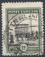 1933 VATICANO USATO GIARDINI E MEDAGLIONI 12 1/2 CENT - VTU016-7 - Gebraucht