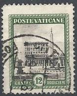 1933 VATICANO USATO GIARDINI E MEDAGLIONI 12 1/2 CENT - VTU016-9 - Gebraucht