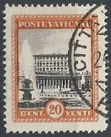1933 VATICANO USATO GIARDINI E MEDAGLIONI 20 CENT - VTU017-2 - Gebraucht