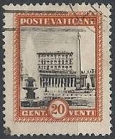1933 VATICANO USATO GIARDINI E MEDAGLIONI 20 CENT - VTU017-8 - Gebraucht