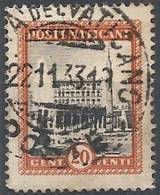 1933 VATICANO USATO GIARDINI E MEDAGLIONI 20 CENT - VTU017-9 - Gebraucht