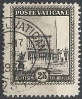 1933 VATICANO USATO GIARDINI E MEDAGLIONI 25 CENT - VTU018-7 - Gebraucht