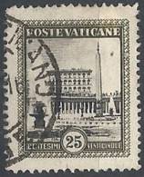 1933 VATICANO USATO GIARDINI E MEDAGLIONI 25 CENT - VTU018-8 - Gebraucht