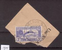 Nieuw Zeeland 1935 Nr 196 5P Met Afdruk Stempel : Marlijn Fish - Gebraucht