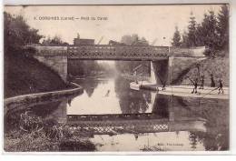45 DORDIVES ( Loiret ) - Pont Du Canal - Paysans Et Tombereaux Sur Le Pont , Pêcheurs Dessinés Au Dos Dessins - Dordives