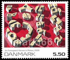 Denmark - 2009 - Philatelic Art, Houses In Motion By Jes Fomsgaard - Mint Stamp - Unused Stamps