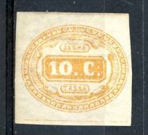 Regno VE2  Segnatasse N. 1 - C. 10 Giallo MH Firmato BIONDI Cat € 2500 - Postage Due