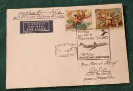 FIRST FLIGHT COVER Erstflug   AUA  Wien  Sofia  #1958 - Erst- U. Sonderflugbriefe