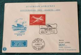 FIRST FLIGHT COVER Erstflug   AUA  Wien Genf    #1962 - Erst- U. Sonderflugbriefe