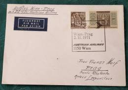 FIRST FLIGHT COVER Erstflug   AUA  Wien Prag    #1977 - Erst- U. Sonderflugbriefe