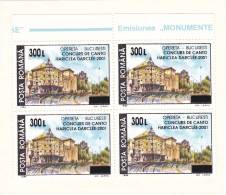 MUSIQUE,OPERA , HARICLEA DARCLEE OVERPRINT STAMPS 2001  ** MNH IN BLOCK OF FOUR,ROMANIA. - Nuovi