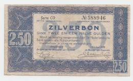 Netherlands 2.5 Gulden 1938 Zilverbon VF+ CRISP Banknote P 62 - 2 1/2 Gulden